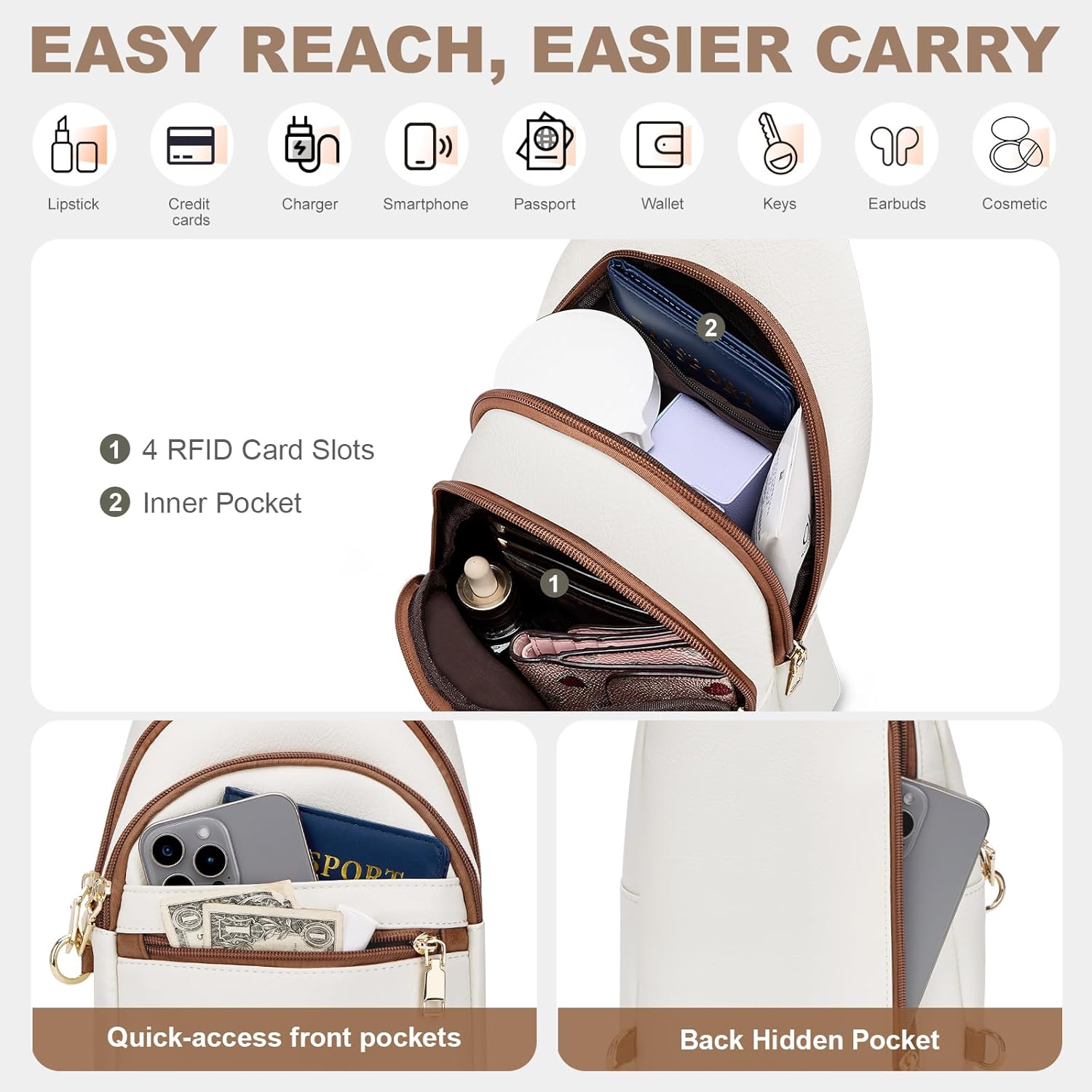 SYTRAH Bolsas cruzadas antirrobo para mujer, bolsa de viaje RFID, b...