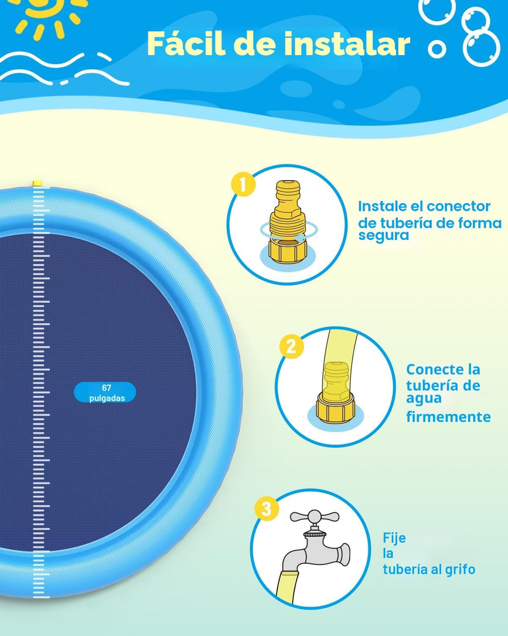 Peteast - Almohadilla de salpicaduras para perros y niños - Piscina...