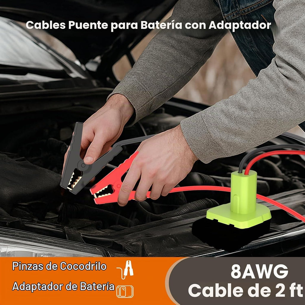 Cables de puente para automóvil con adaptador compatibles con bater...