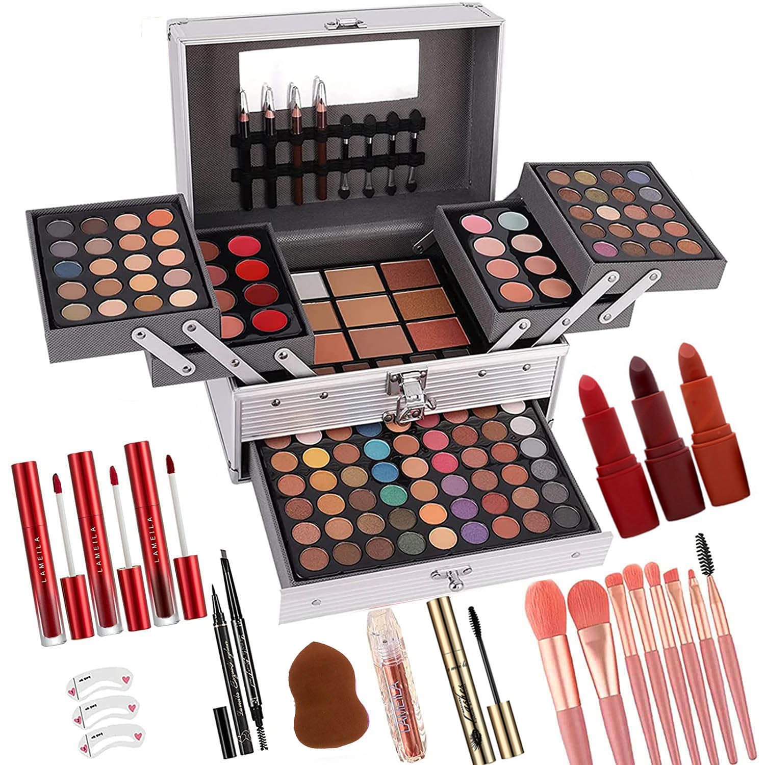 UNIFULL Kit completo de maquillaje de 132 colores todo en uno para...