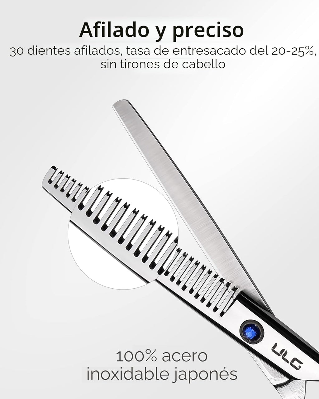 ULG Tijeras de corte de pelo, tijeras de barbería profesional, tije...