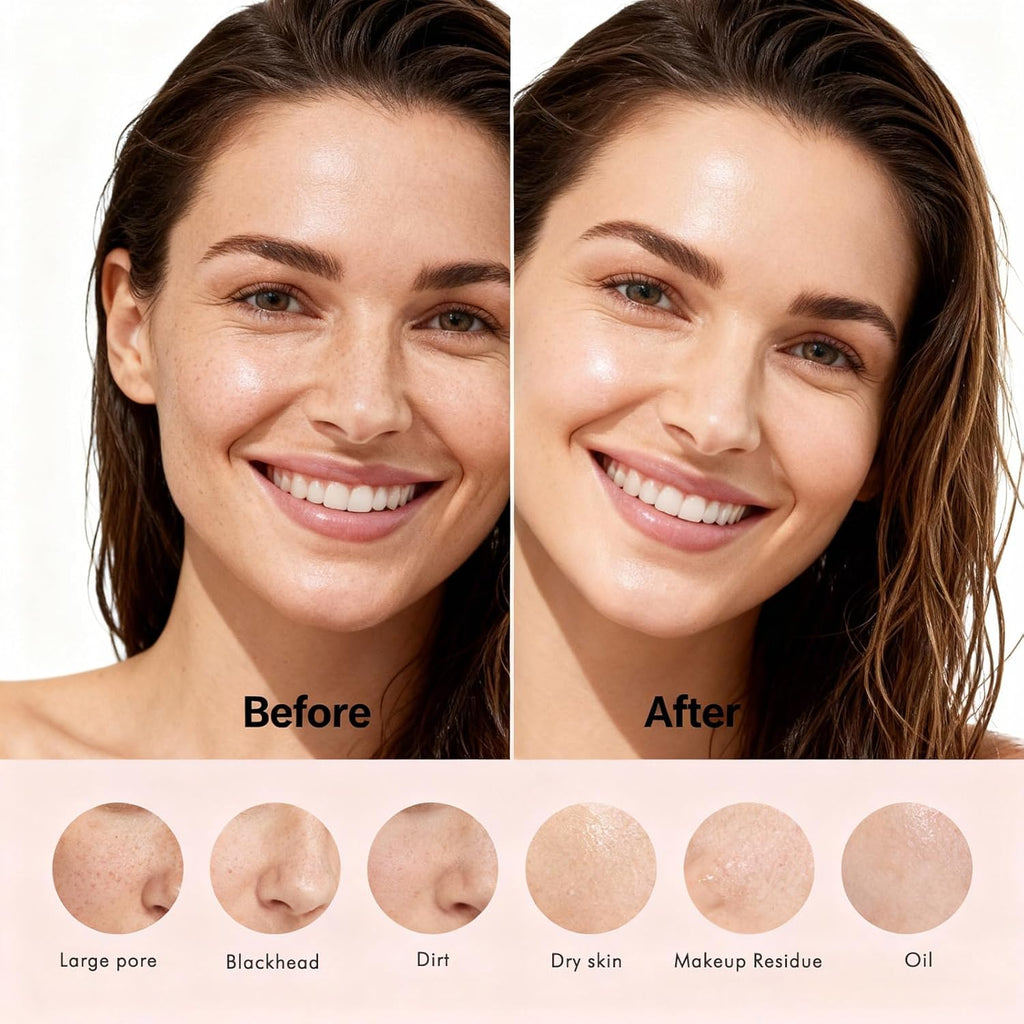 Microtree Cepillo eléctrico de limpieza facial, sin rotación, limpi...