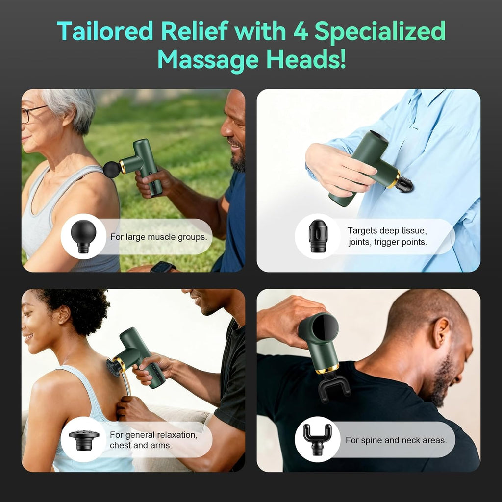 solfree Mini pistola de masaje de bolsillo para tejido profundo, si...