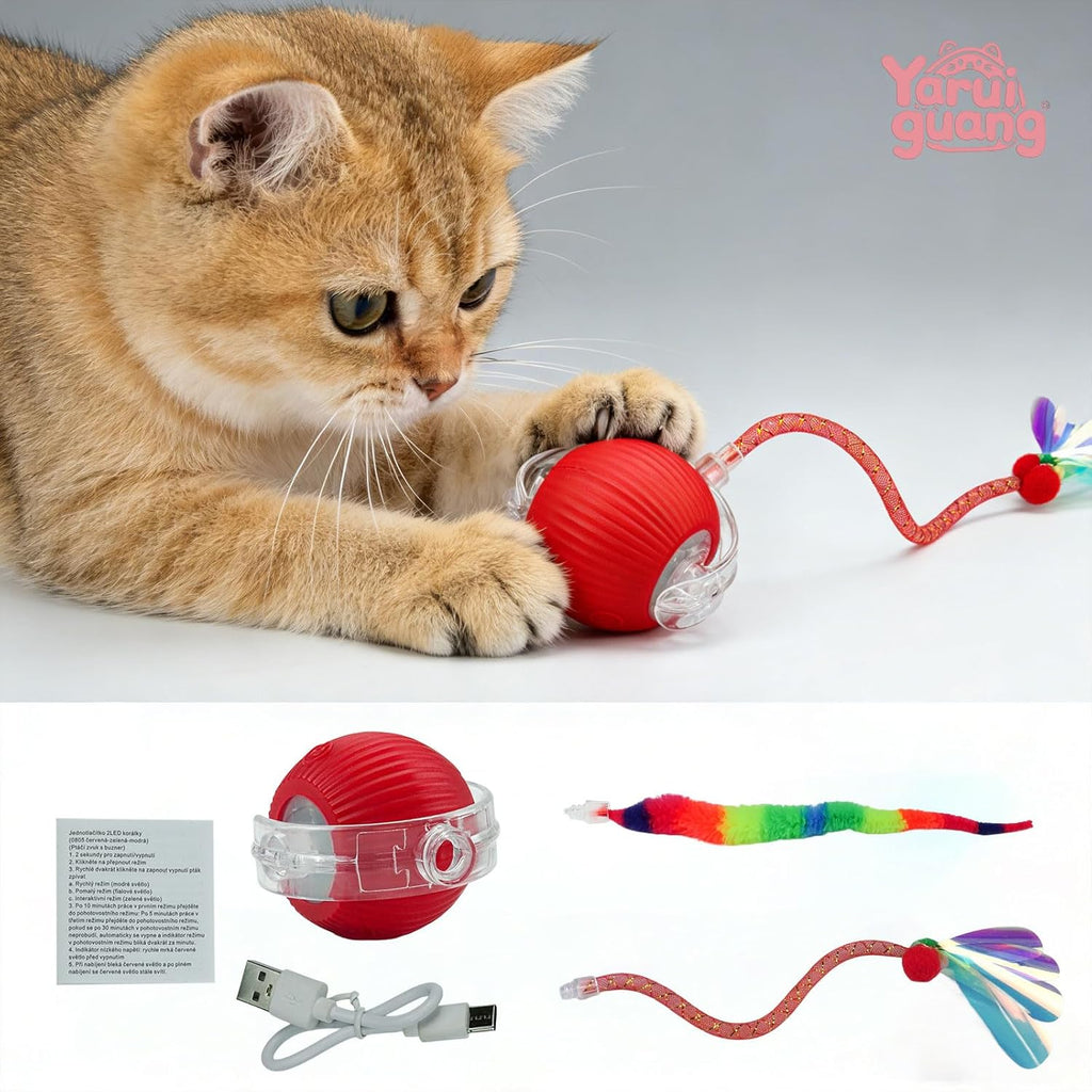 Yaruiguang Nuevo Juguete de Bola para Gatos Actualizado - Cola Rápi...