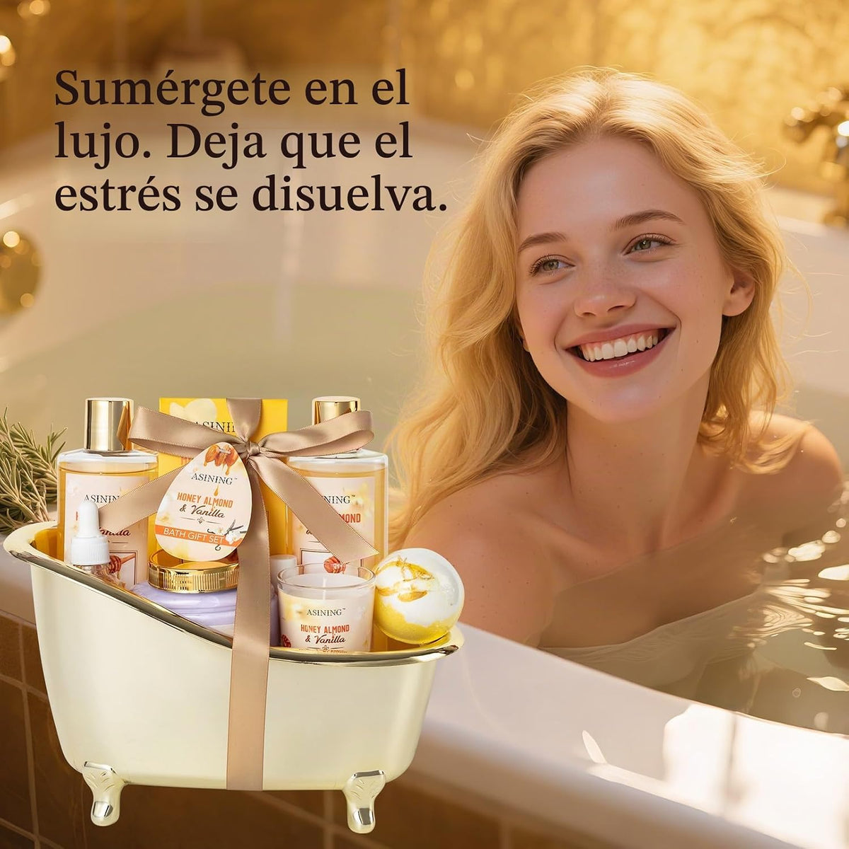 Cestas de regalo de spa para mujeres y hombres, juegos de baño de a...