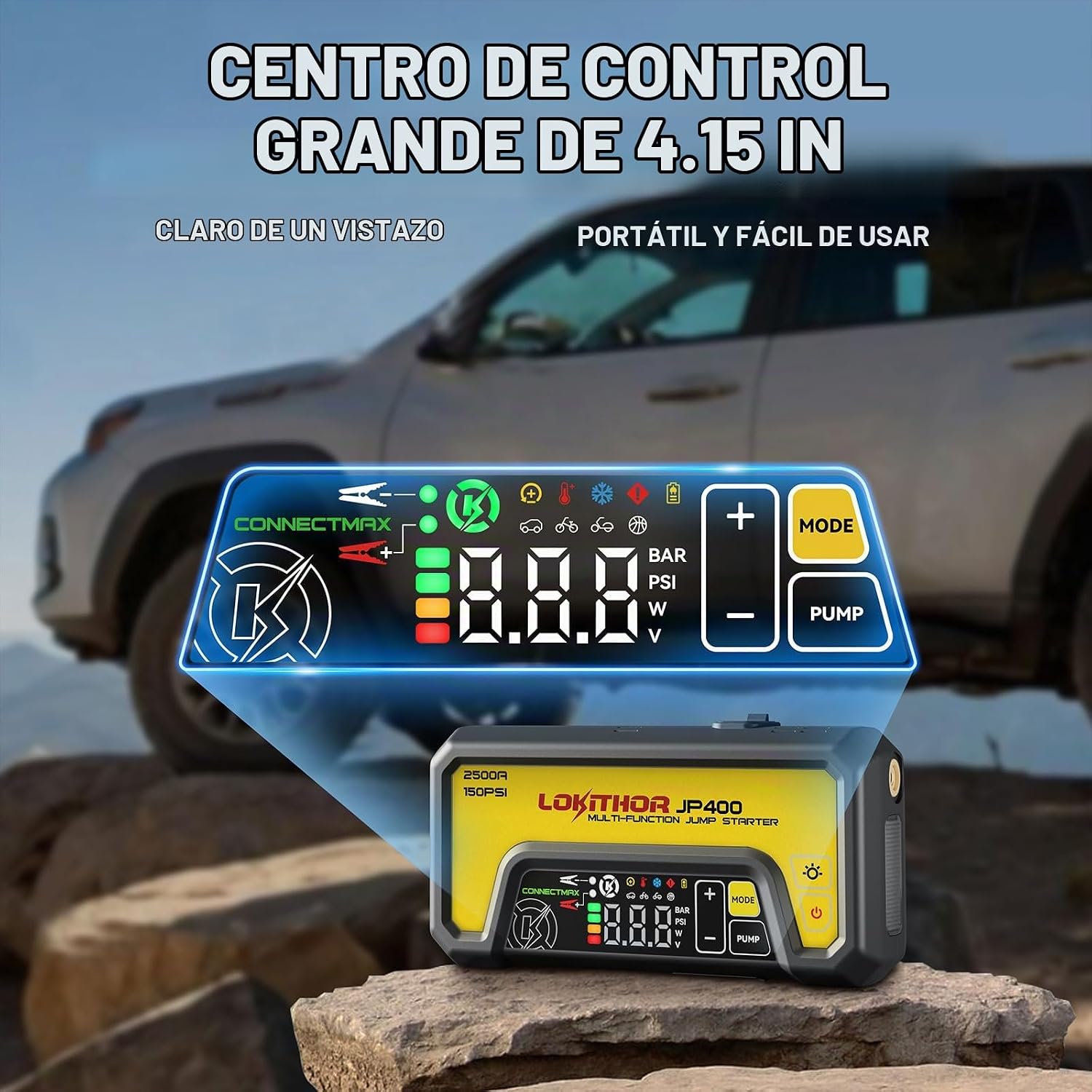 LOKITHOR JP400 Arrancador de salto con compresor de aire, paquete p...