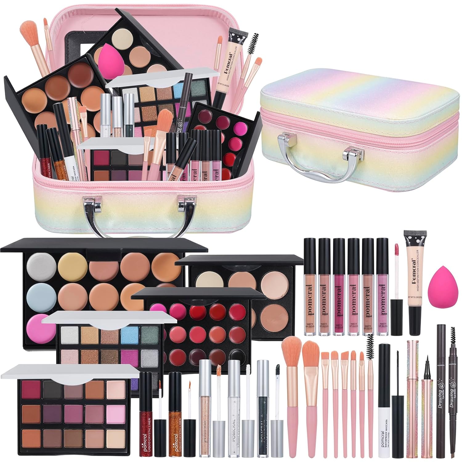 Pomcral Kit de maquillaje todo en uno, juego de maquillaje para ado...