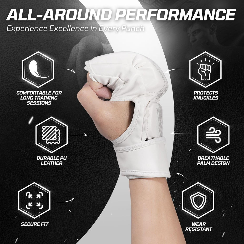 Flexzion, guantes de boxeo con dedos descubiertos - Grappling, MMA,...