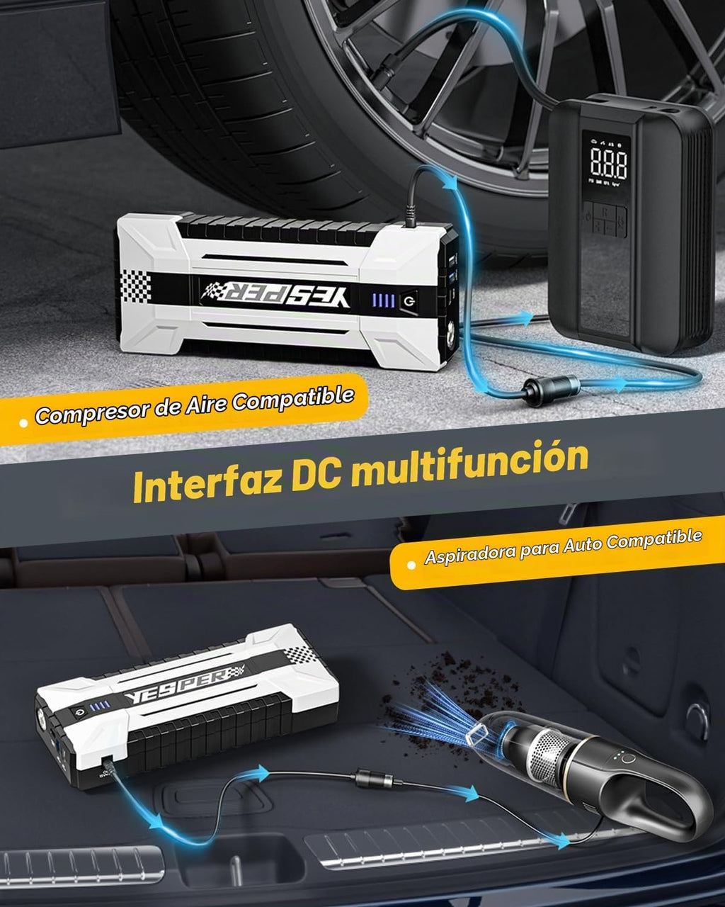 YESPER 4120A Arrancador de Batería Portátil, Arrancador de Batería...