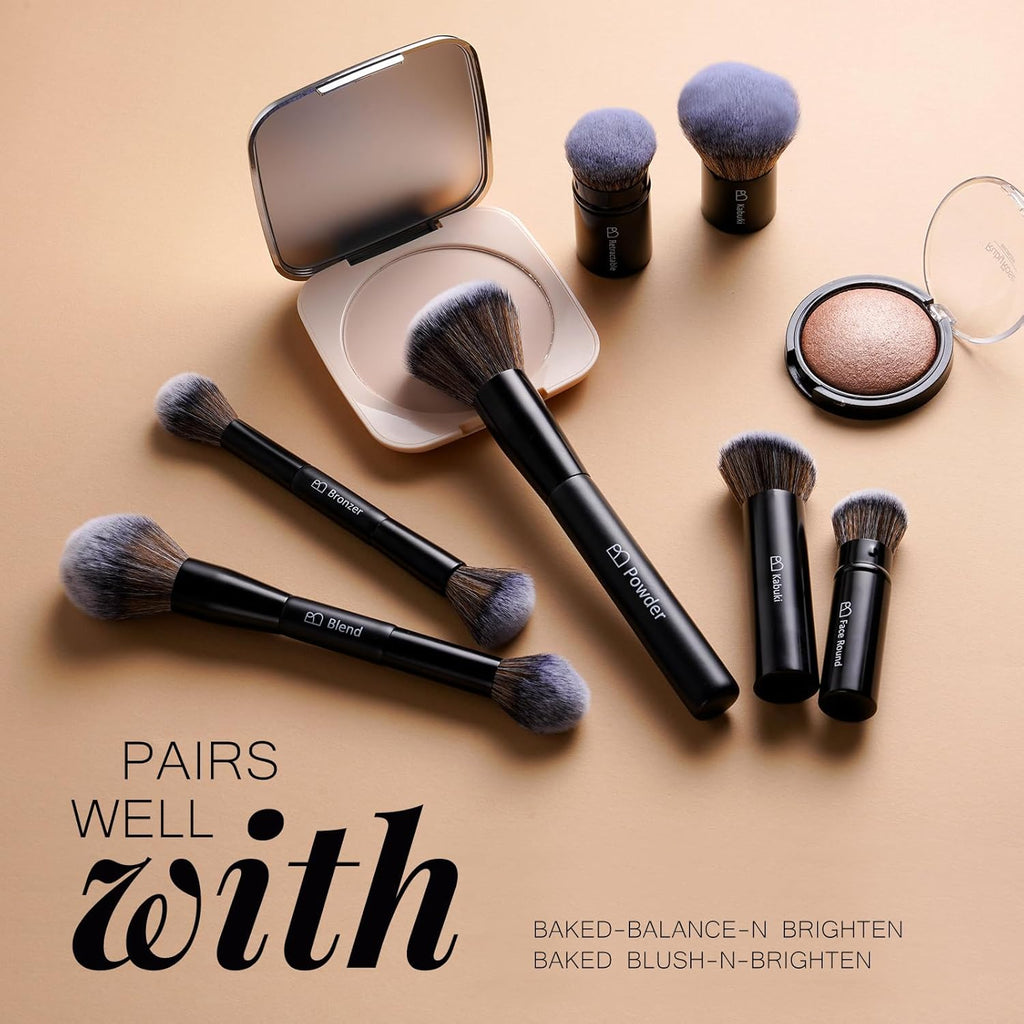 Brochas de maquillaje profesionales BS-MALL con estuche de viaje, b...