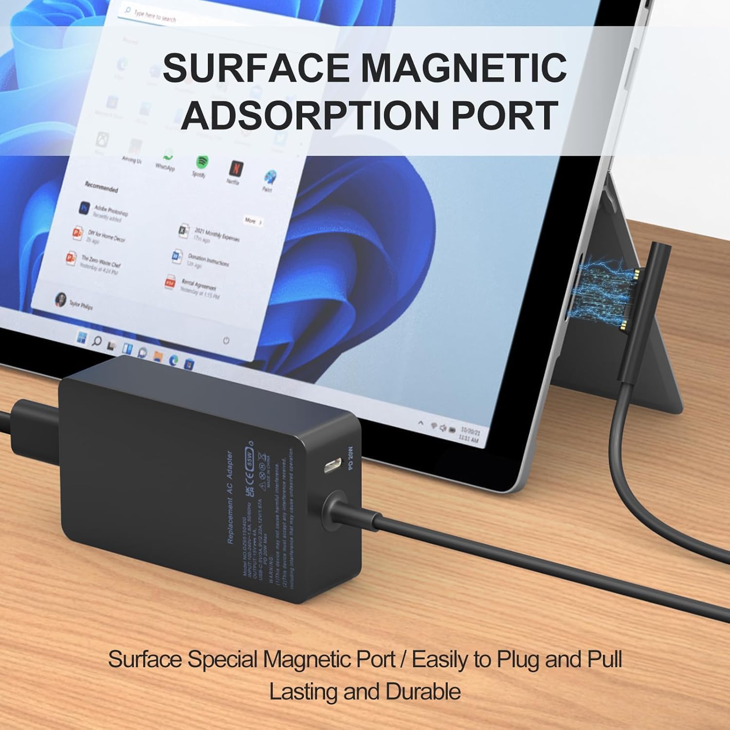 Cargador de portátil Surface de 65 W para Microsoft Surface Pro 11\...