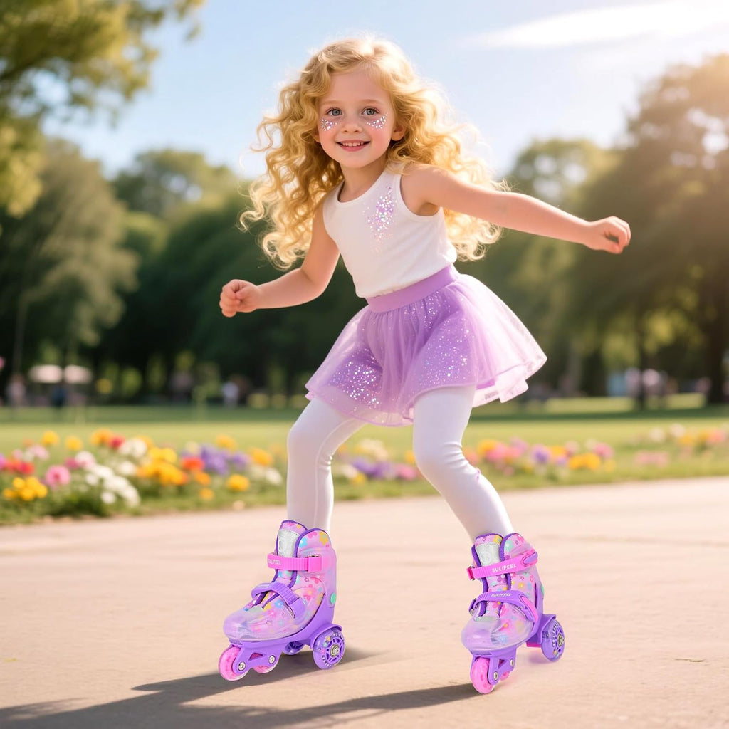 SULIFEEL Patines de Ruedas Ajustables para Niñas Niños Infantiles,...