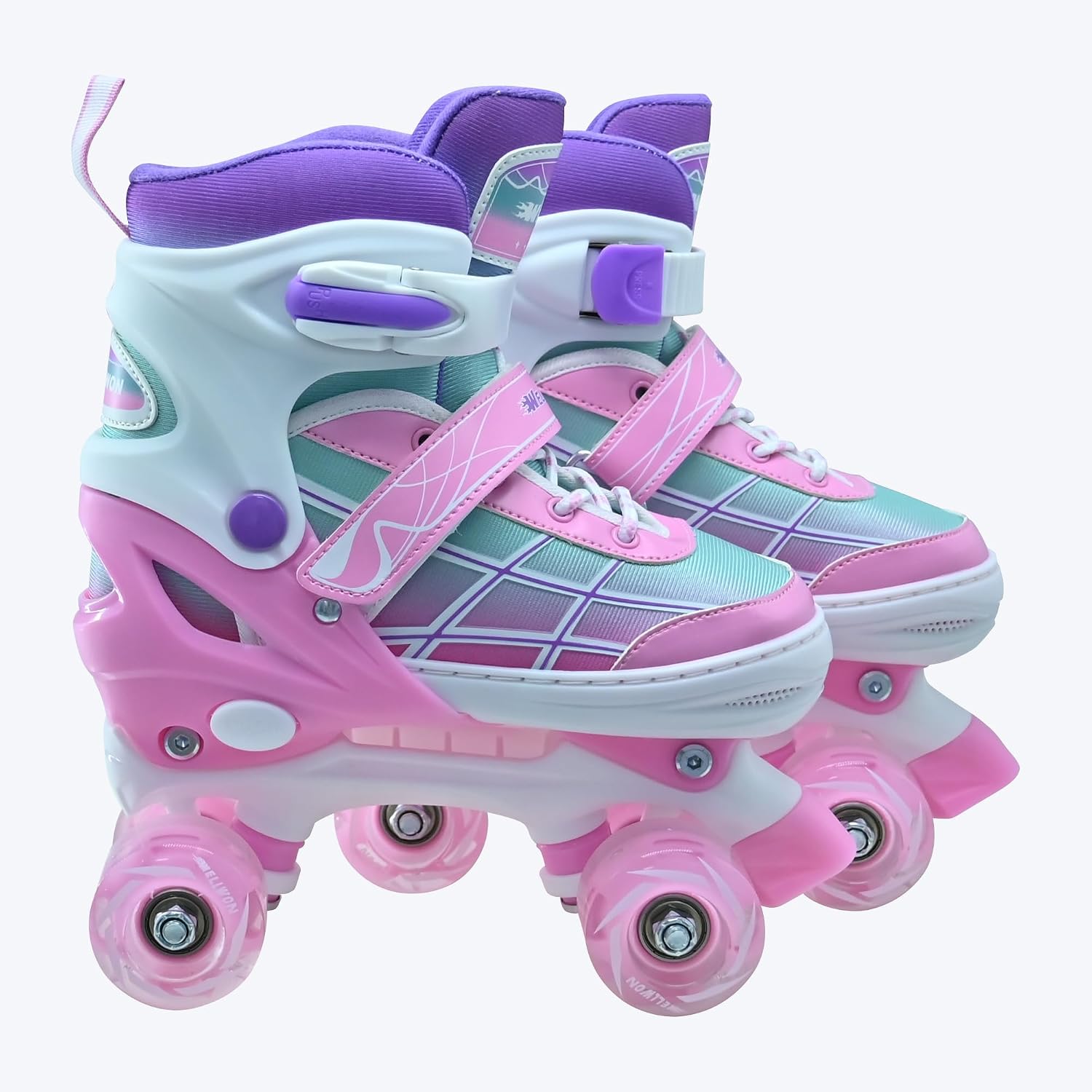 CLAVISPARK - Patines de ruedas para niños y niñas, 4 tamaños ajusta...
