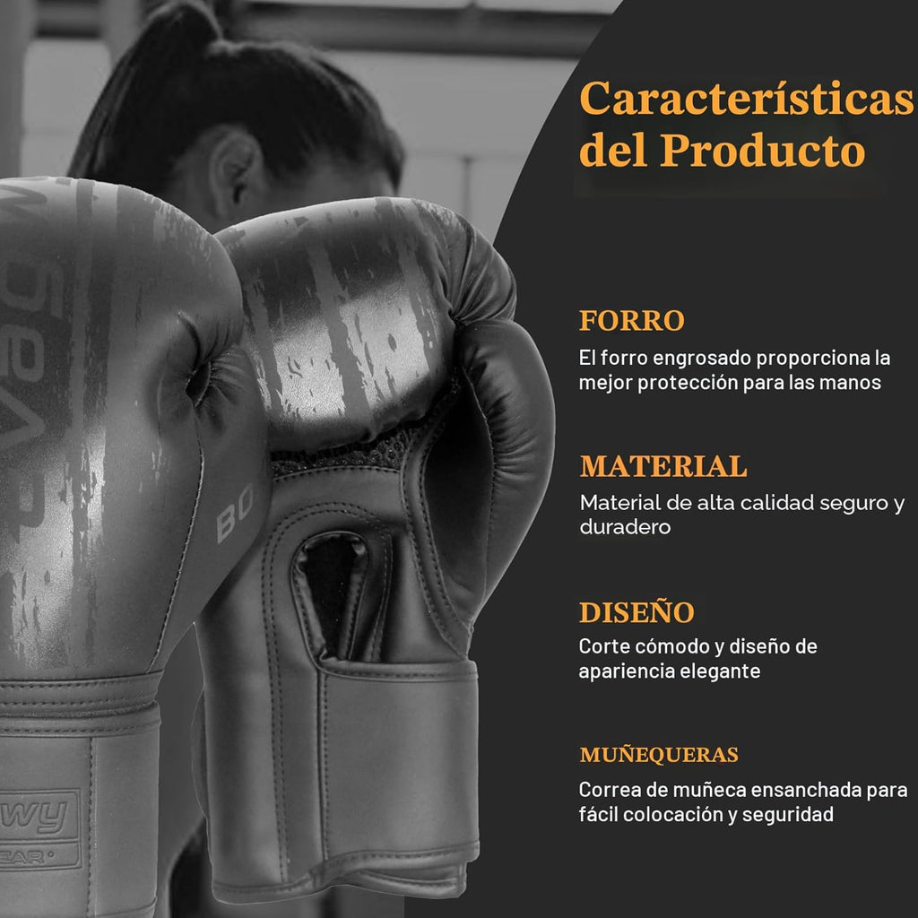 EVAGWY Guantes de boxeo para hombres y mujeres, para entrenamiento...