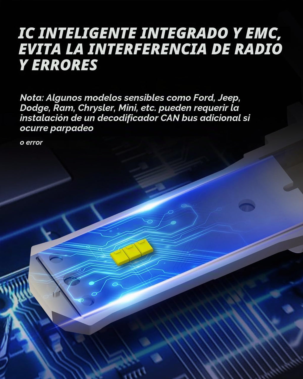 AUTOONE HB5\/9007 Bombillas LED, tamaño OEM, sin parpadeo, 1000% má...