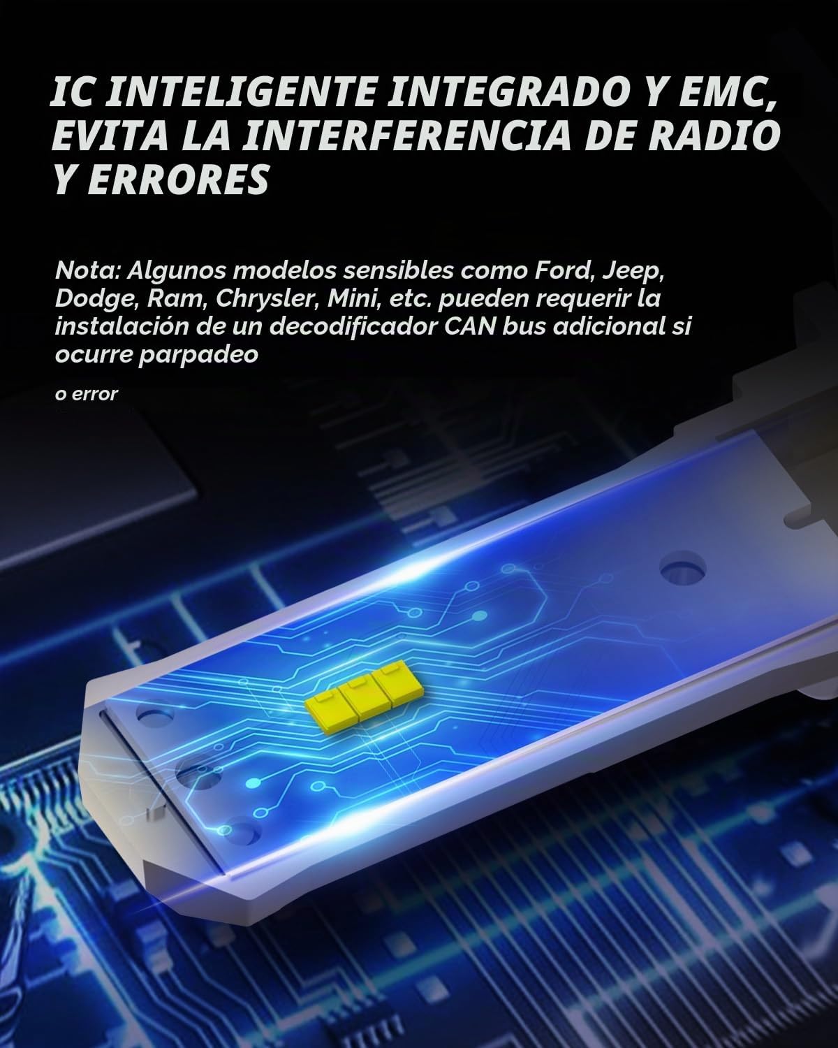 AUTOONE HB5\/9007 Bombillas LED, tamaño OEM, sin parpadeo, 1000% má...