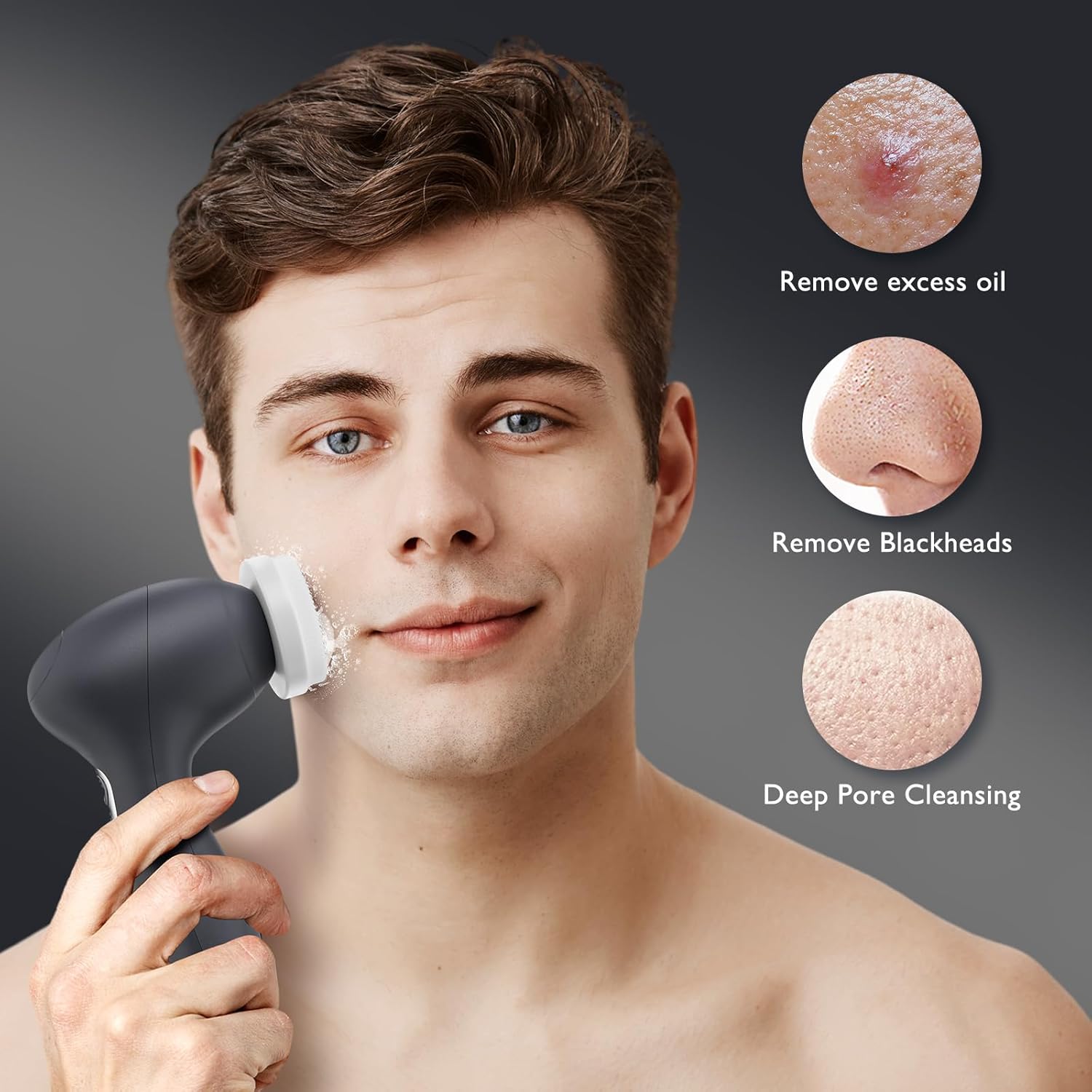 COSLUS Cepillo de limpieza facial FBX04: Cepillo giratorio eléctric...