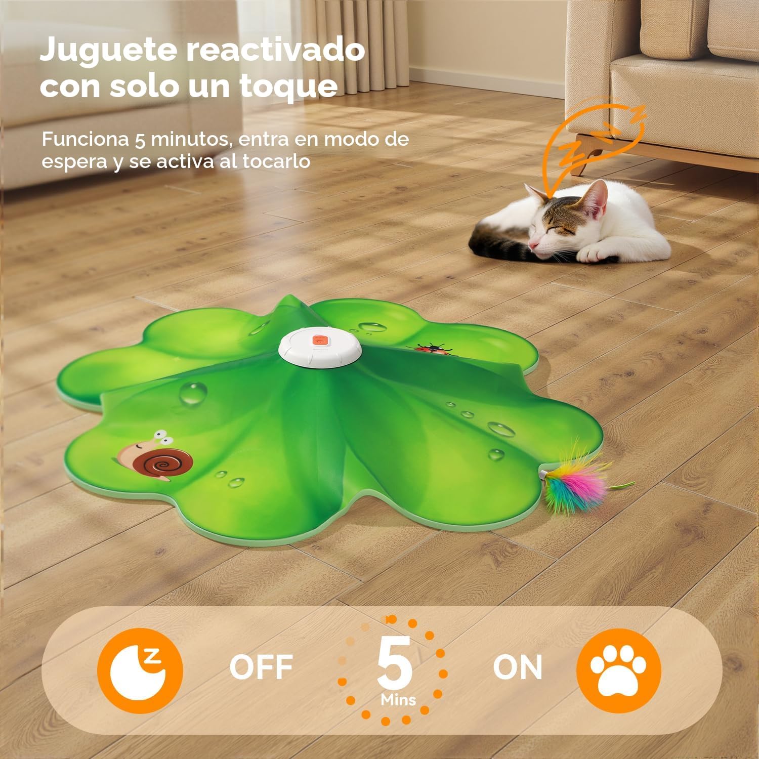 FEELNEEDY Juguetes recargables para gatos, Juego de Escondite 2 en...