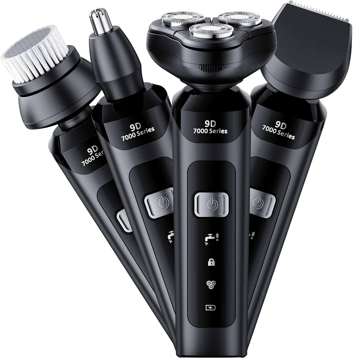 Afeitadora eléctrica 4 en 1 para hombres, afeitadora rotativa recar...