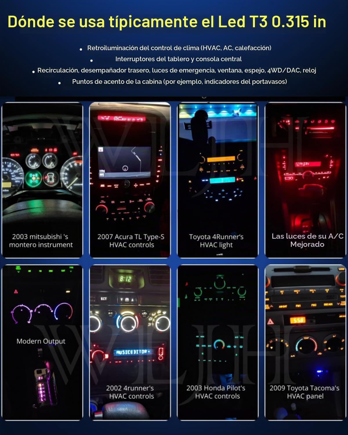 Luces LED T3 Neo Wedge, chip 3030, bombillas\/luces para reloj, con...