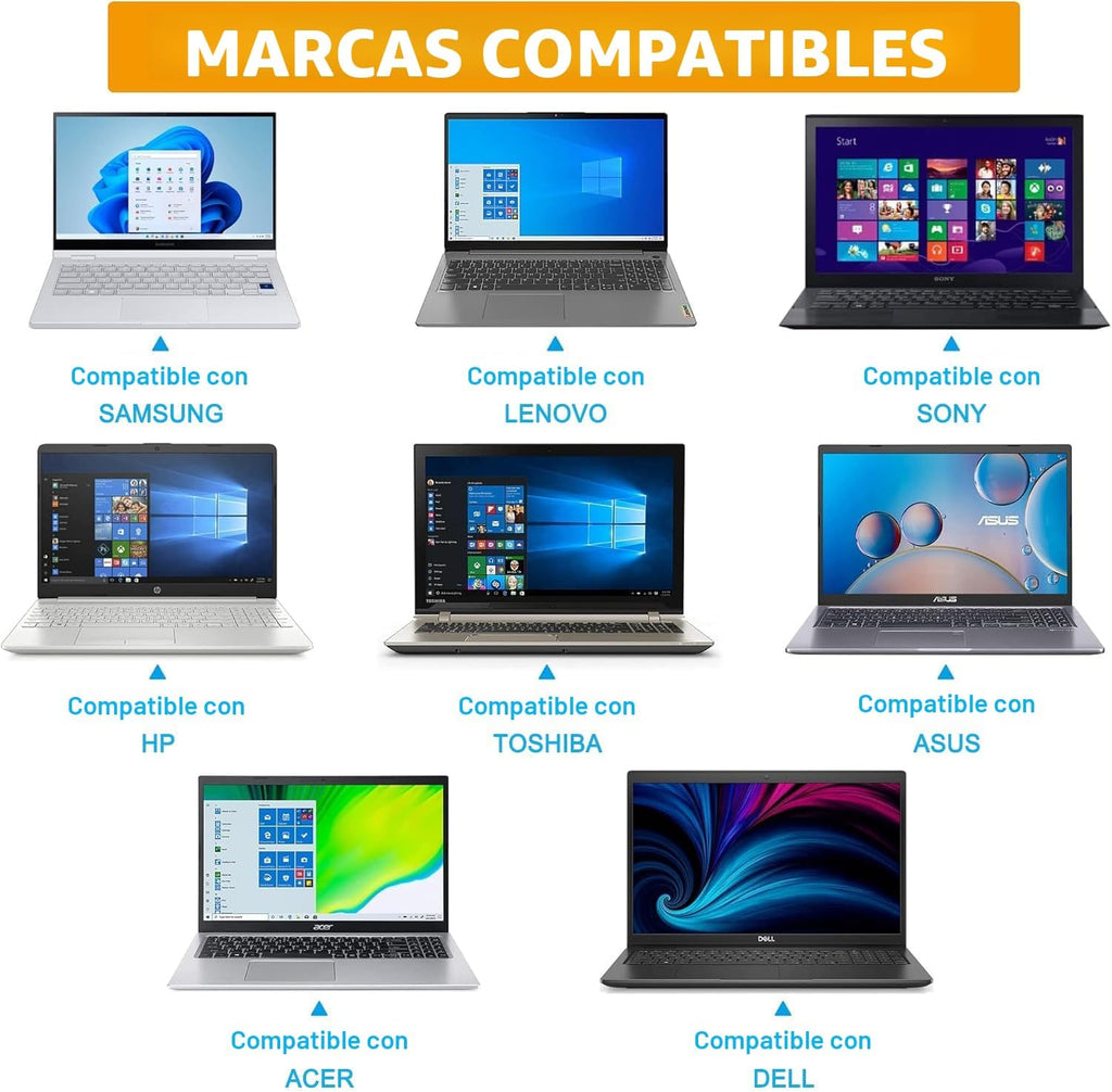 SZGUDULO Adaptador de CA universal de 90 W, cargador para laptop co...
