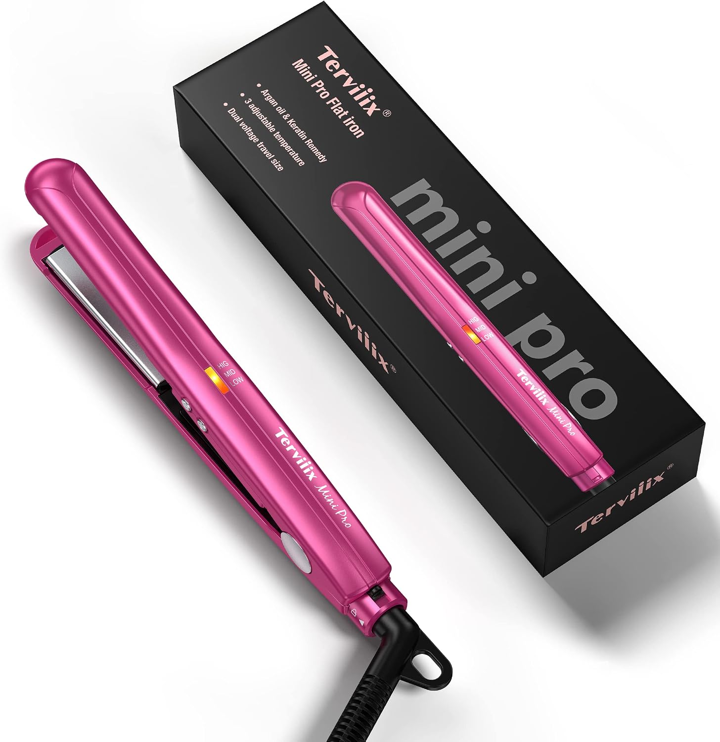 Terviiix Mini plancha alisadora de temperatura ajustable, mini alis...