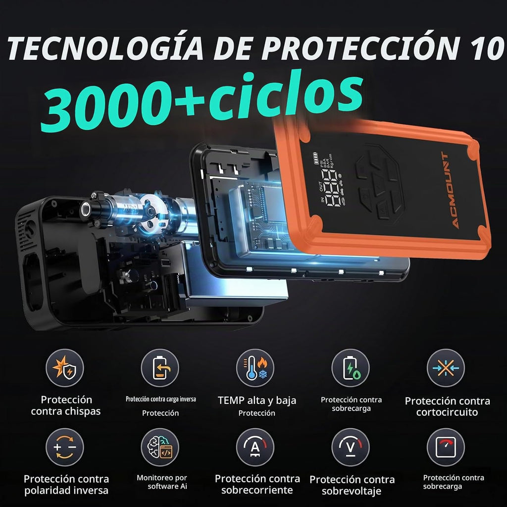 Arrancador con compresor de aire, arrancador de batería de coche Ac...