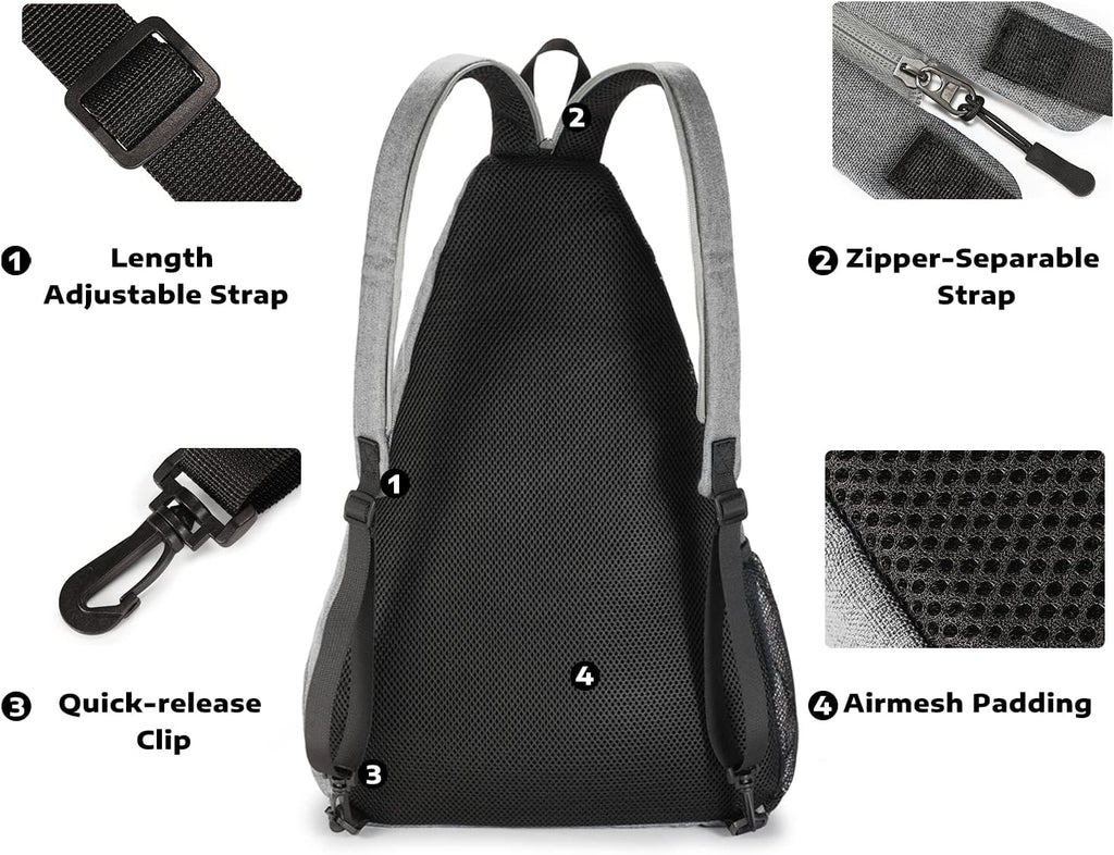A11N SPORTS Bolsa de Pickleball, Bandolera Reversible con Correa Cr...