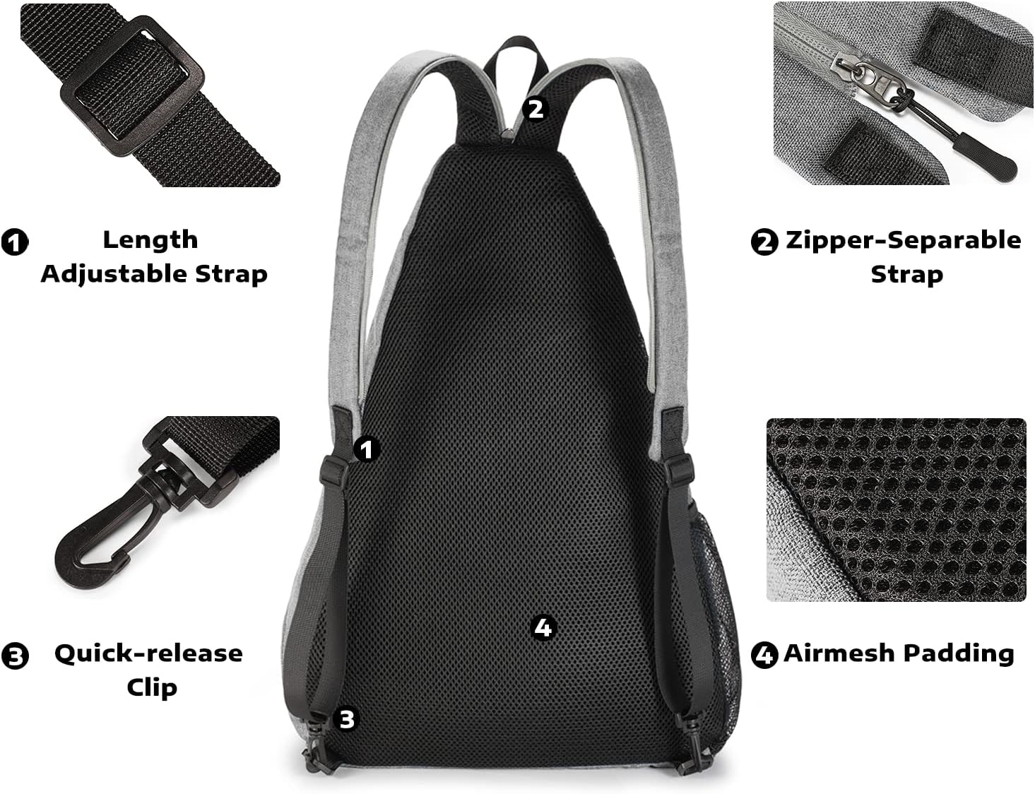 A11N SPORTS Bolsa de Pickleball, Bandolera Reversible con Correa Cr...