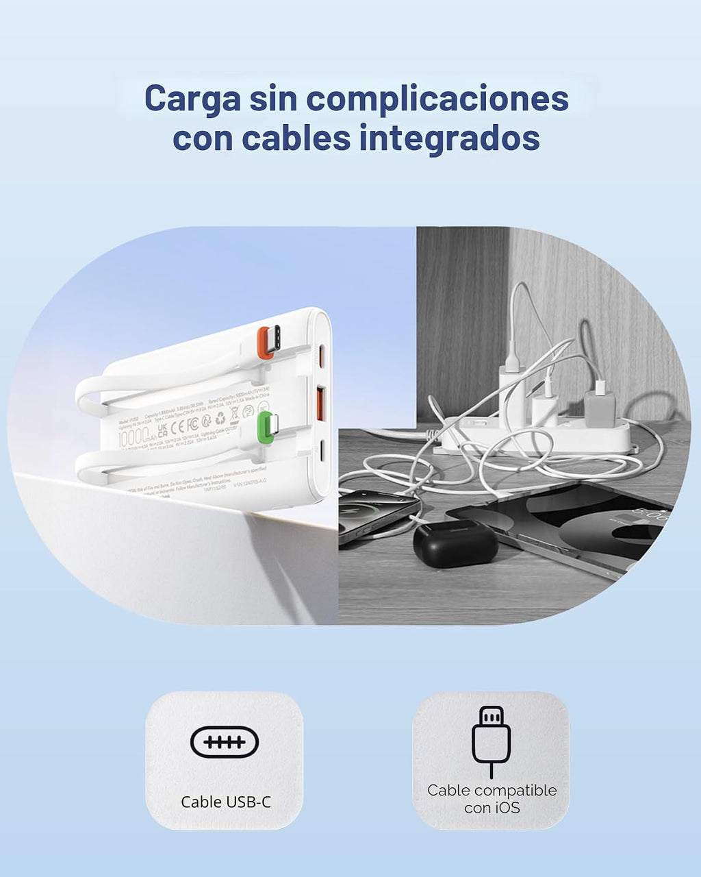 VEGER Cargador portátil de carga rápida de 22.5 W, banco de energía...