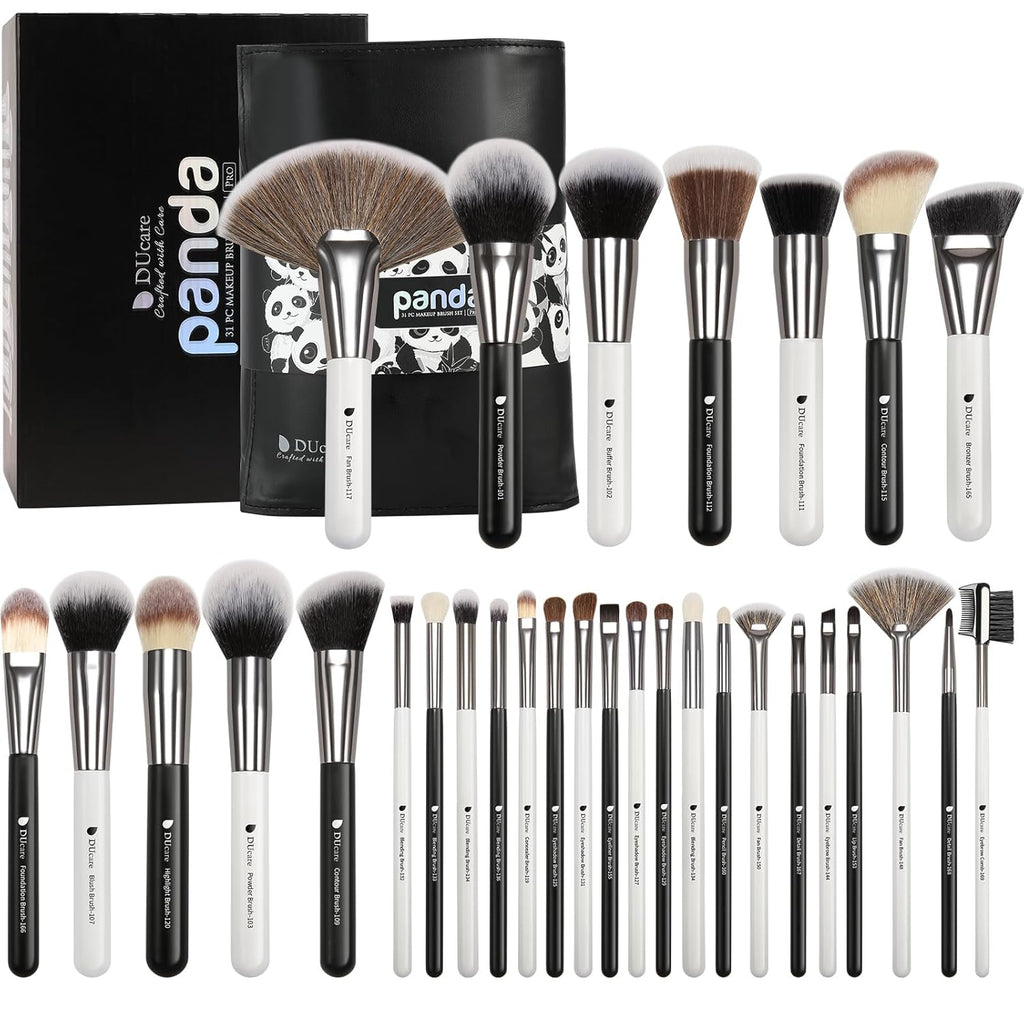 DUcare Juego de brochas de maquillaje profesional, 31 piezas, serie...
