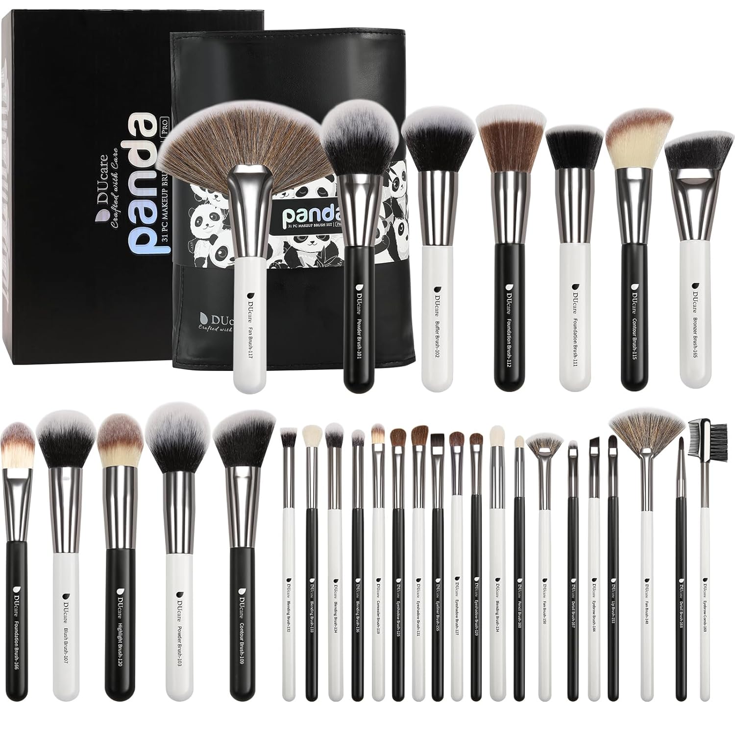 DUcare Juego de brochas de maquillaje profesional, 31 piezas, serie...