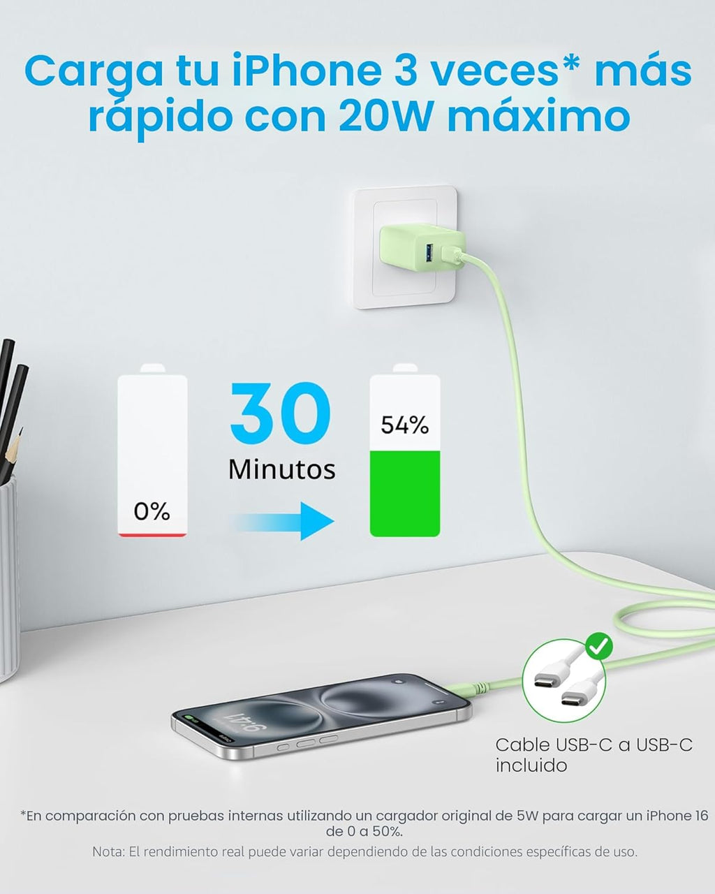 Anker - Cargador para iPhone 17\/16, paquete de 2, cargador rápido...