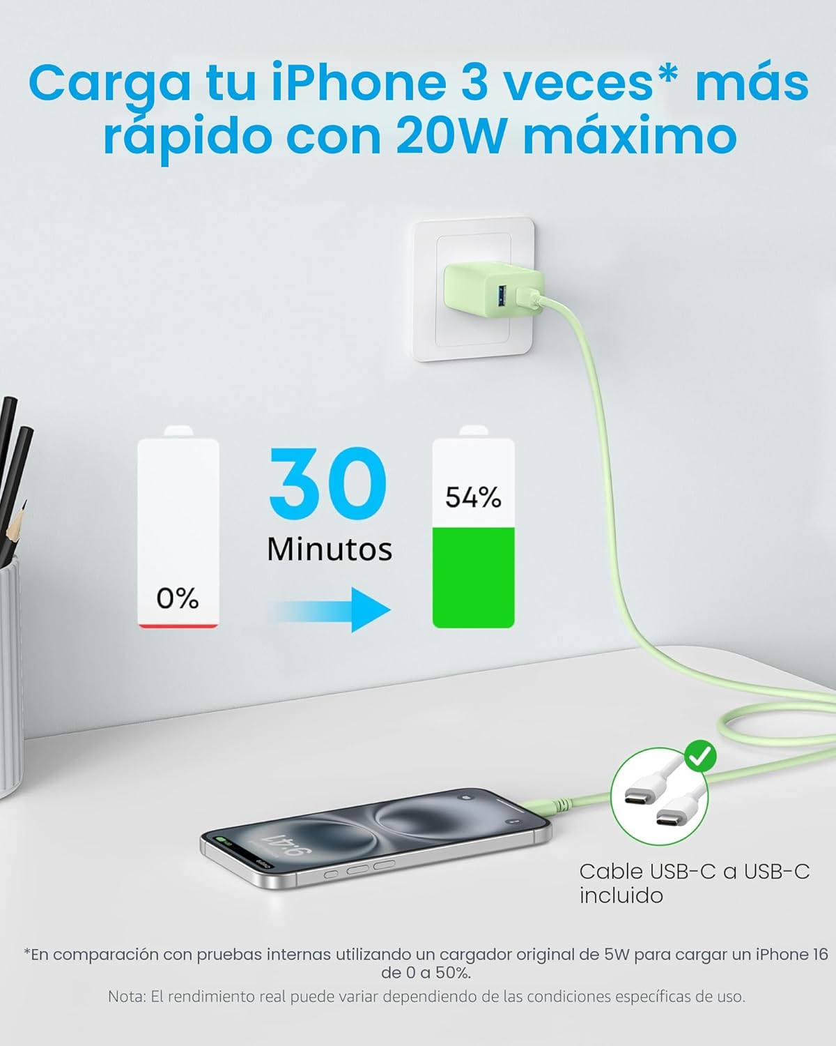 Anker - Cargador para iPhone 17\/16, paquete de 2, cargador rápido...