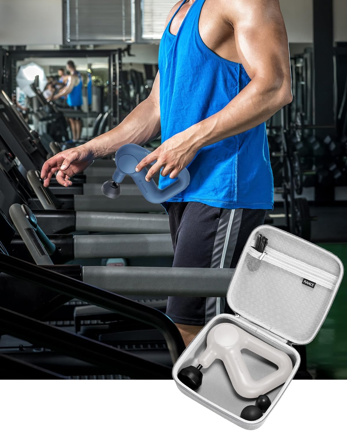 RAIACE Funda para pistola de masaje, funda rígida de almacenamiento...
