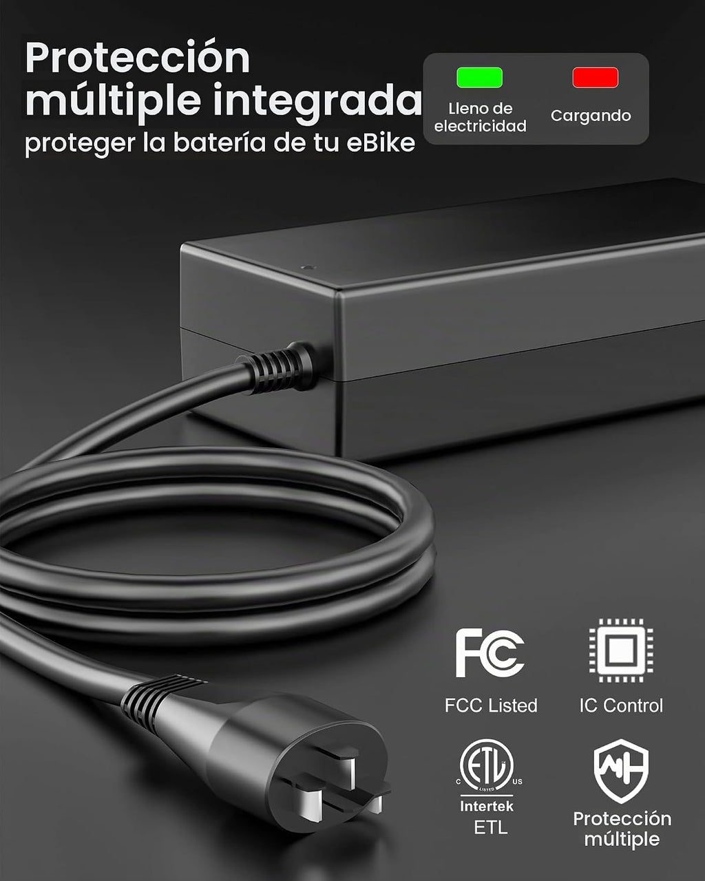 VHBW Cargador de batería 42V 4A para Bosch eBike BES2 BCS220, enchu...