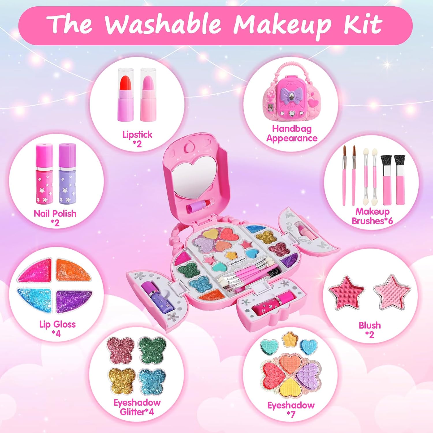 Topsolid Kit de Maquillaje Infantil con Espejo - Juego de Maquillaj...