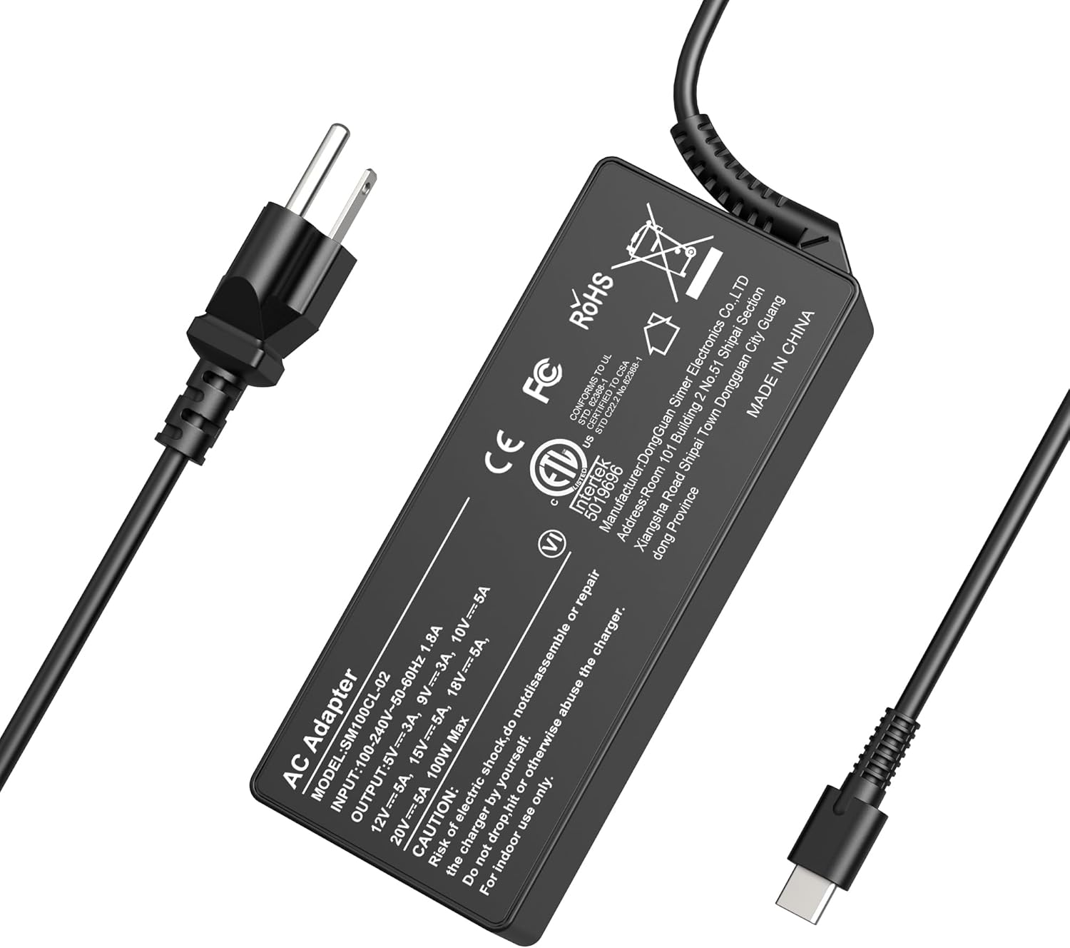WZXHU Cargador USB C de 100 W para laptop compatible con Lenovo Thi...