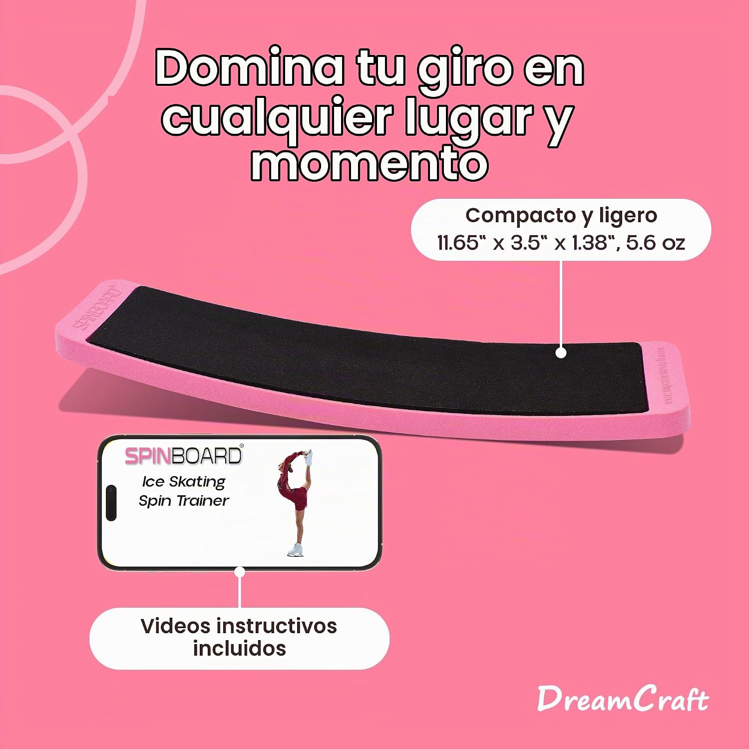 DreamCraft Patín giratorio para patinaje artístico, tabla giratoria...