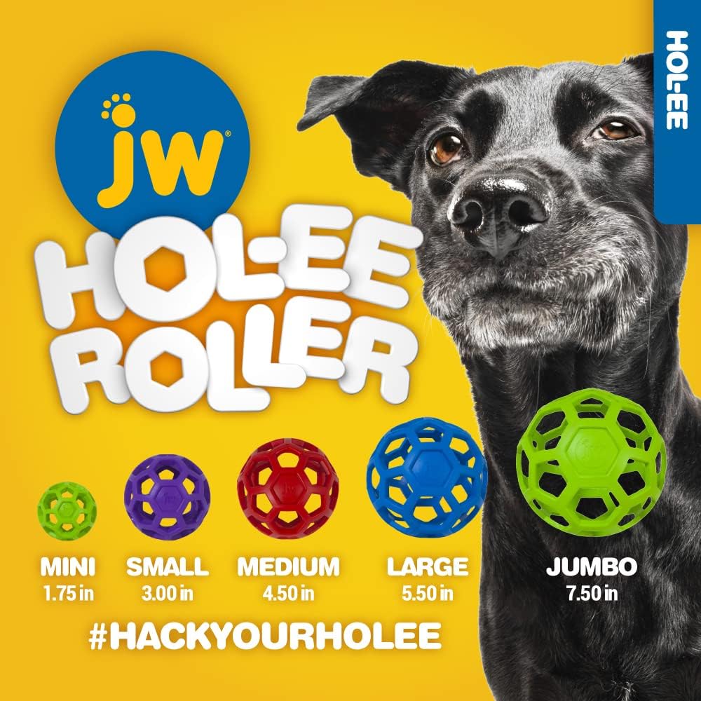 JW Pet Hol-ee Roller - Bola de rompecabezas de juguete para perros,...