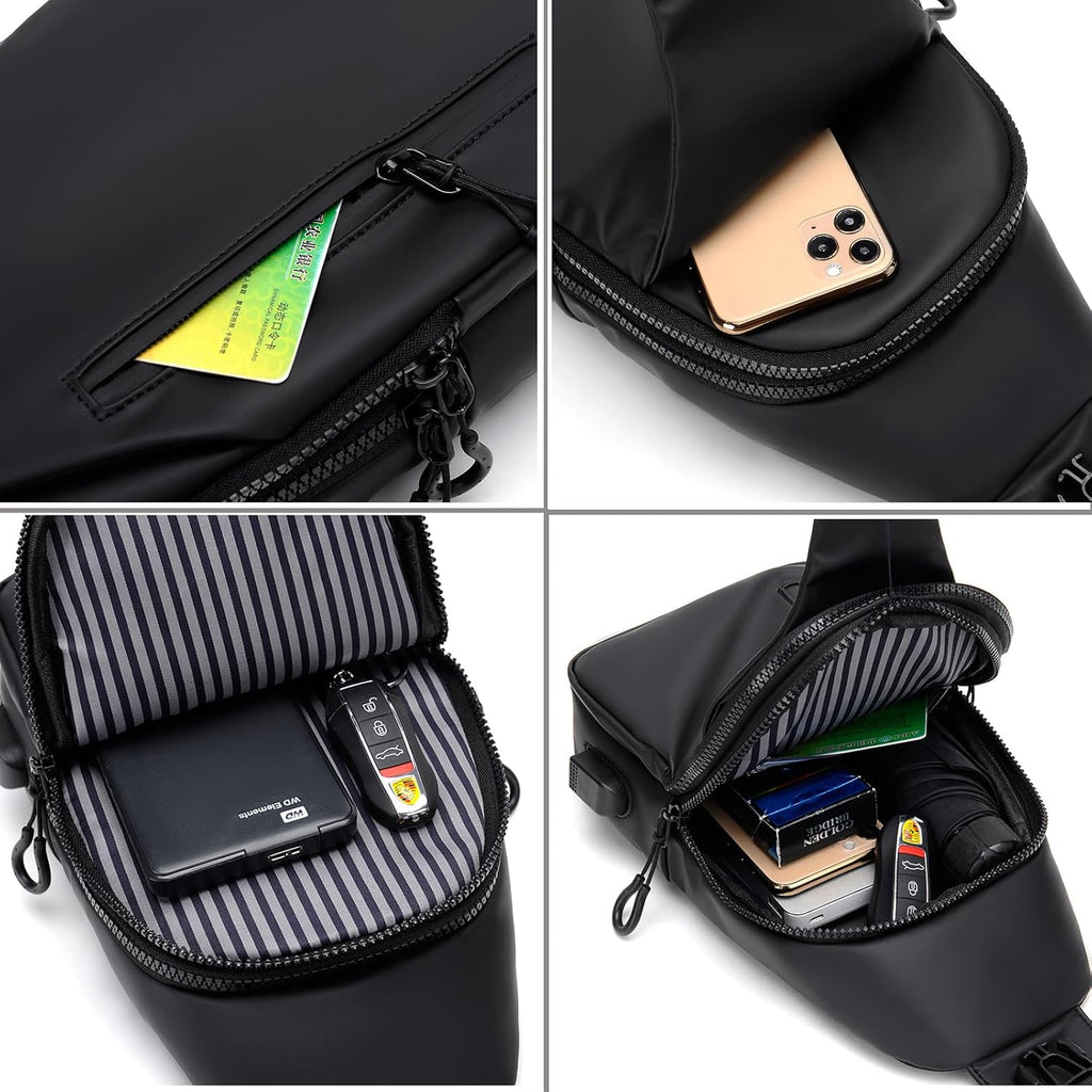 DAYELIVE Bolso bandolera impermeable para hombre, bolso cruzado de...