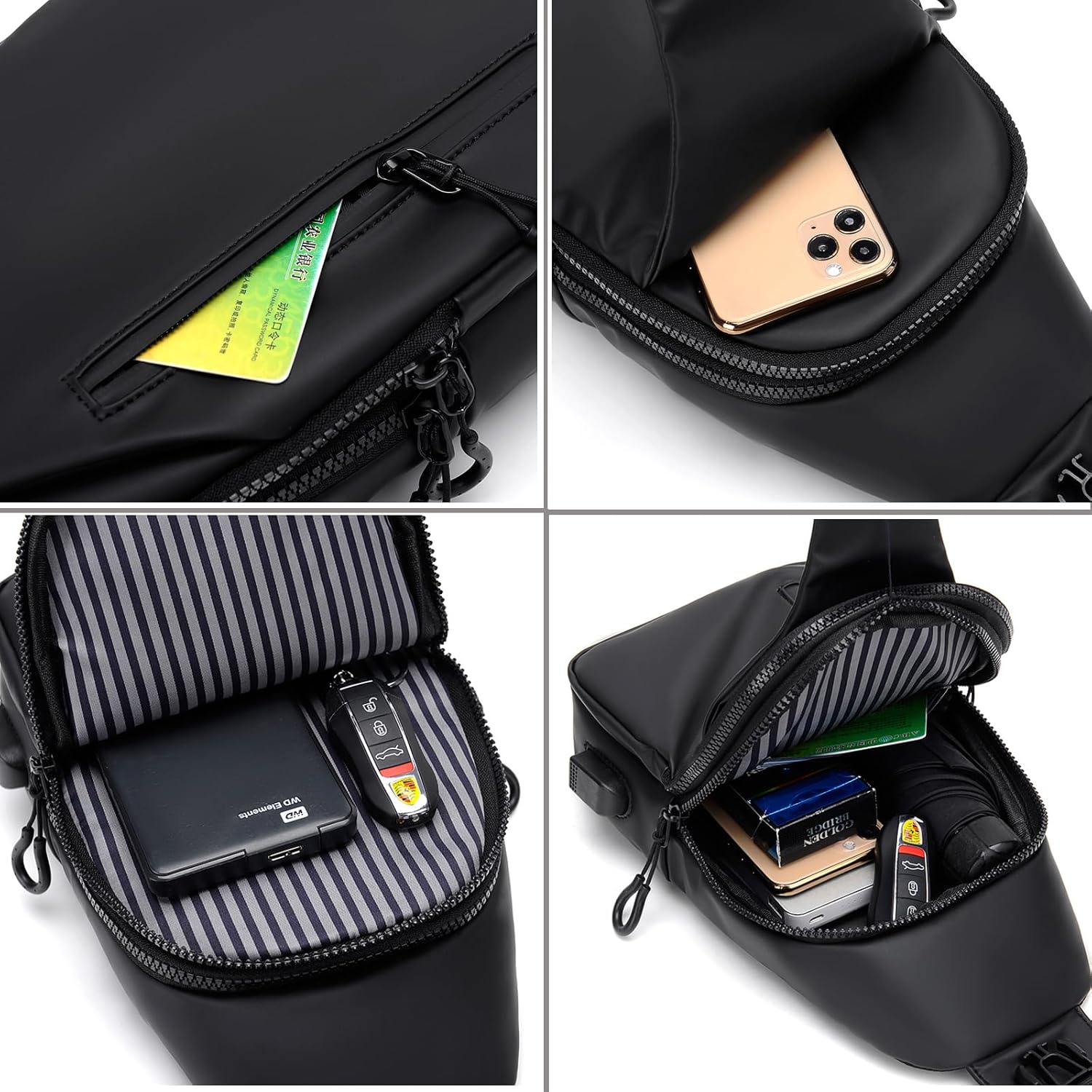 DAYELIVE Bolso bandolera impermeable para hombre, bolso cruzado de...