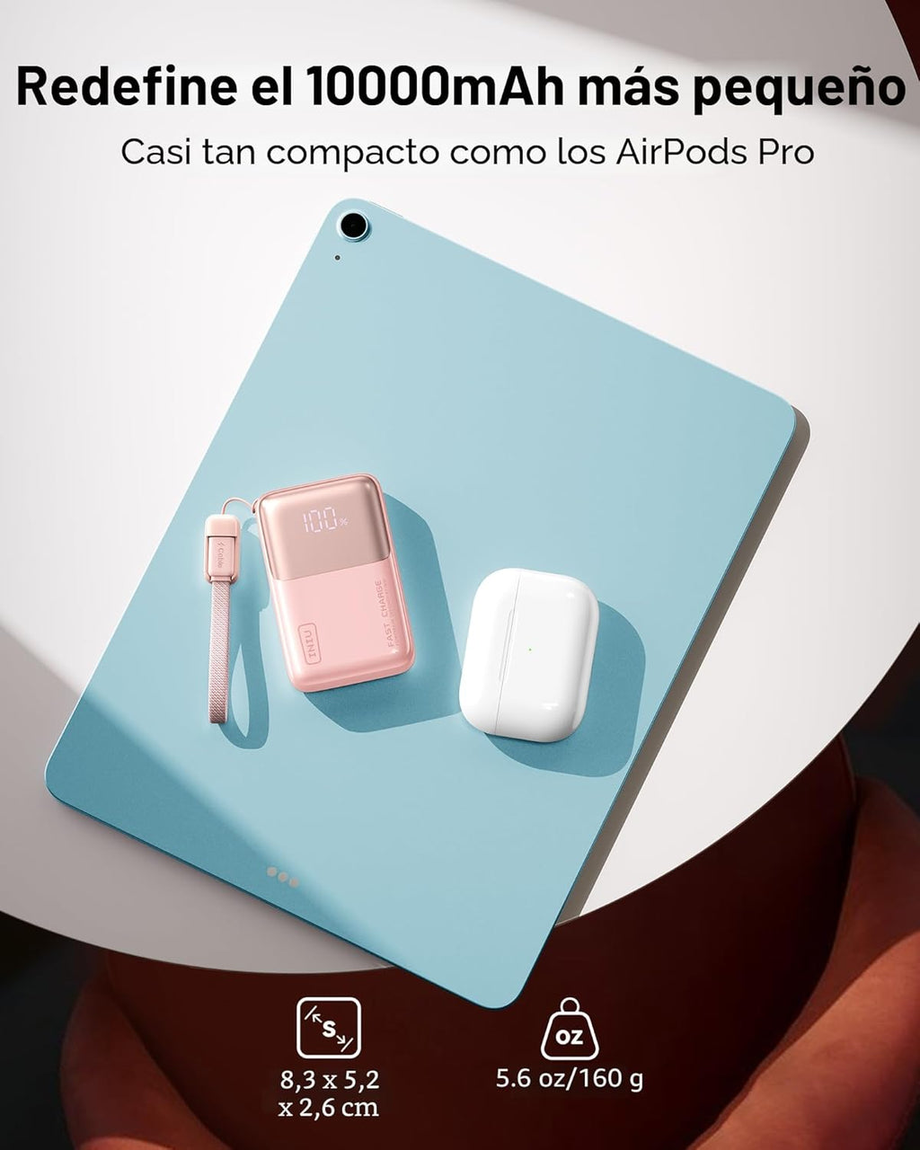 INIU Cargador portátil de tamaño de bolsillo, ultra pequeño 10000mA...
