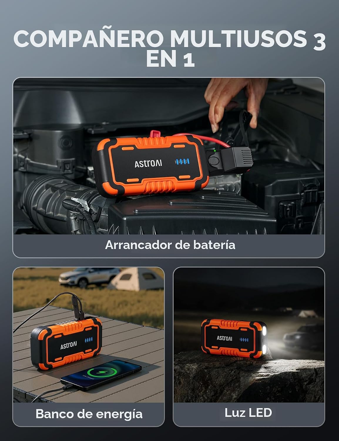 AstroAI P10 Arrancador de Batería de Coche, Paquete de Batería de A...
