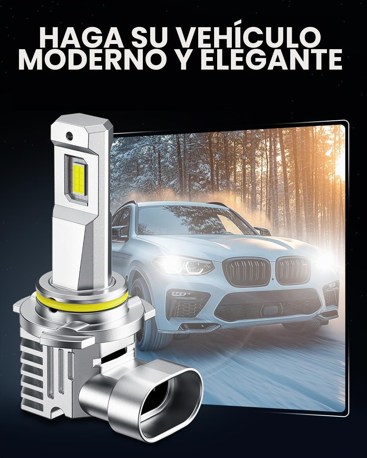 AUXITO Bombillas LED antiniebla 9145, 30,000 lúmenes, 6500 K, luz b...