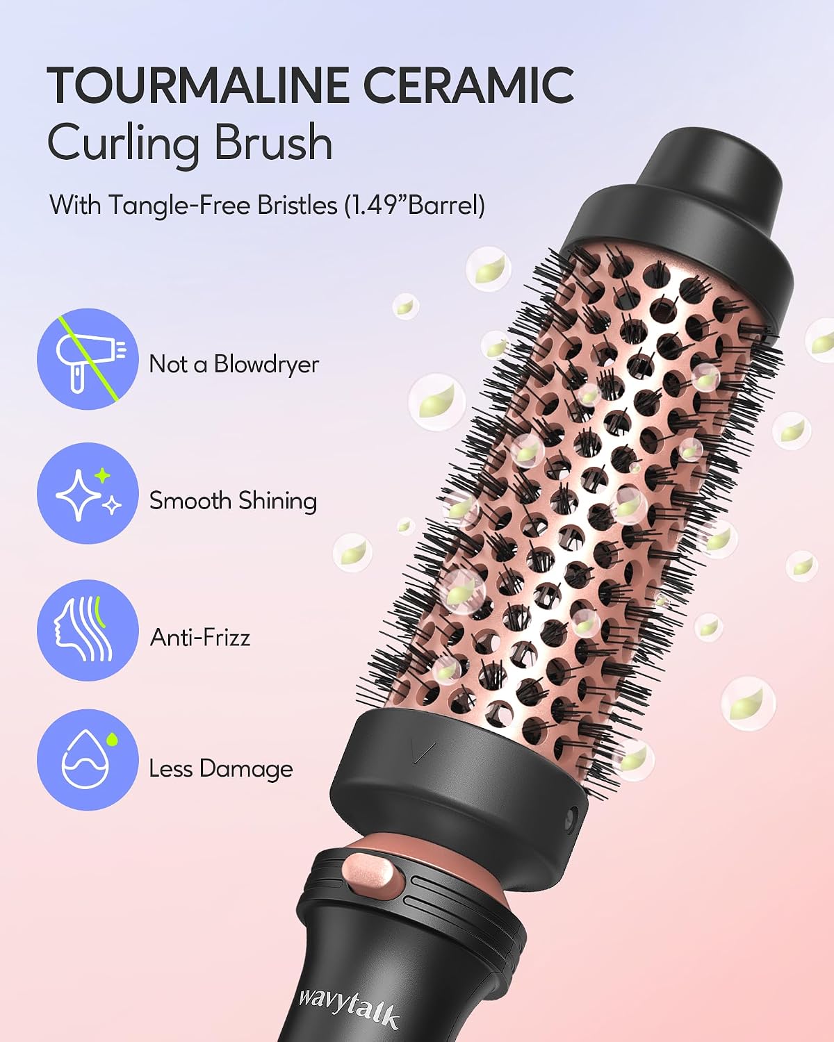Wavytalk Rizador 5 en 1, juego de rizador con cepillo redondo calen...