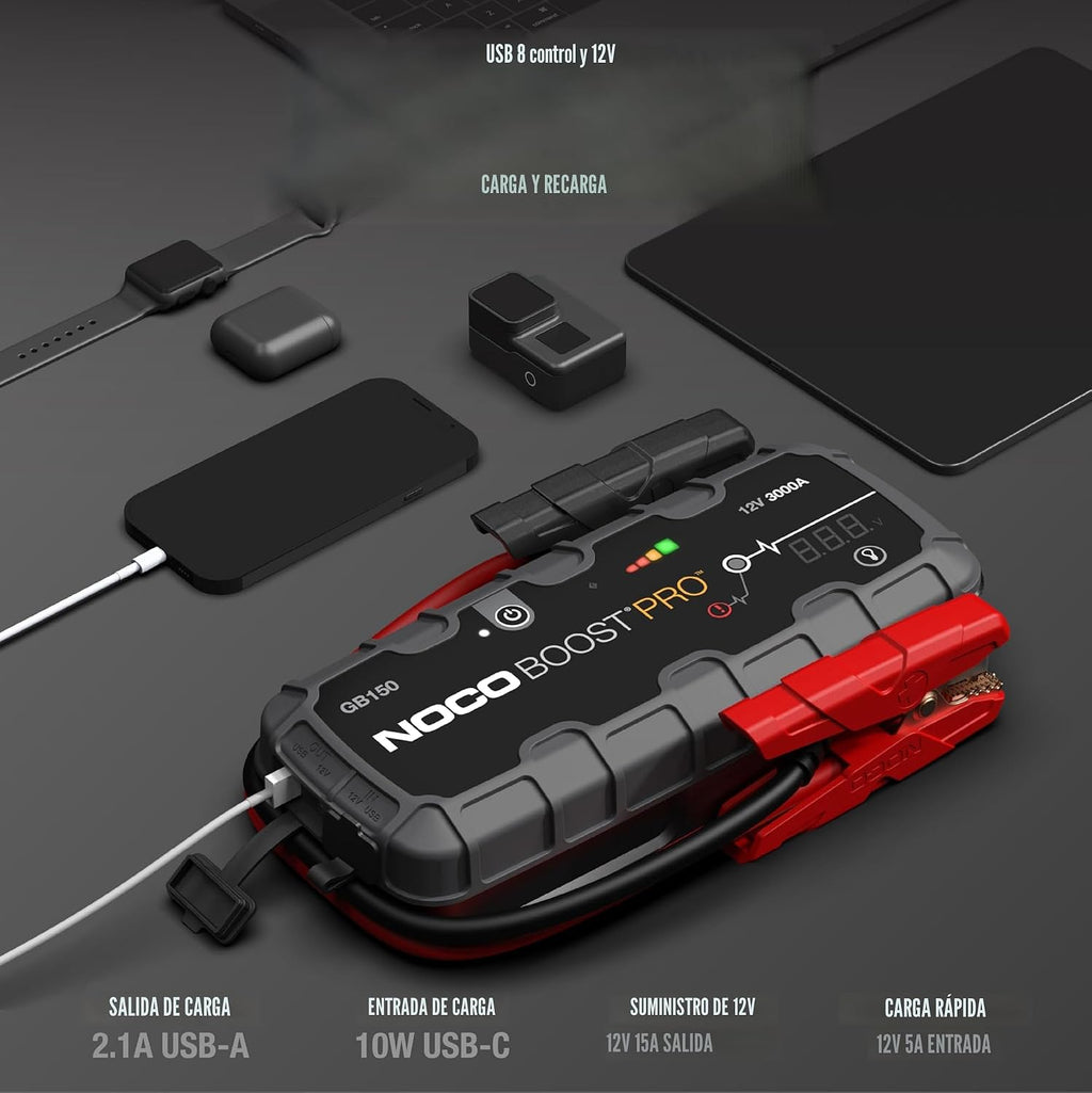 NOCO Boost Pro GB150 3000 Amp 12 voltios Arrancador portátil de lit...