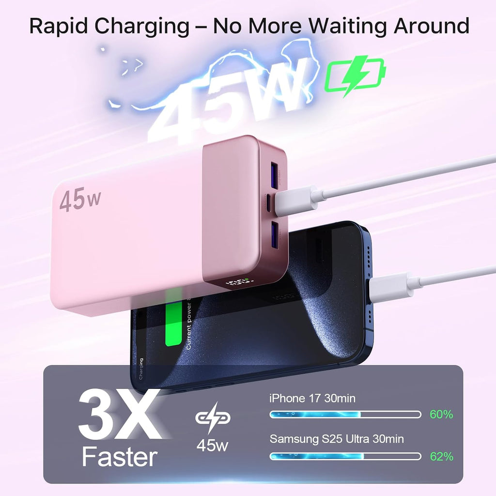 NOBIS Cargador portátil, banco de energía de 20000 mAh, carga rápid...