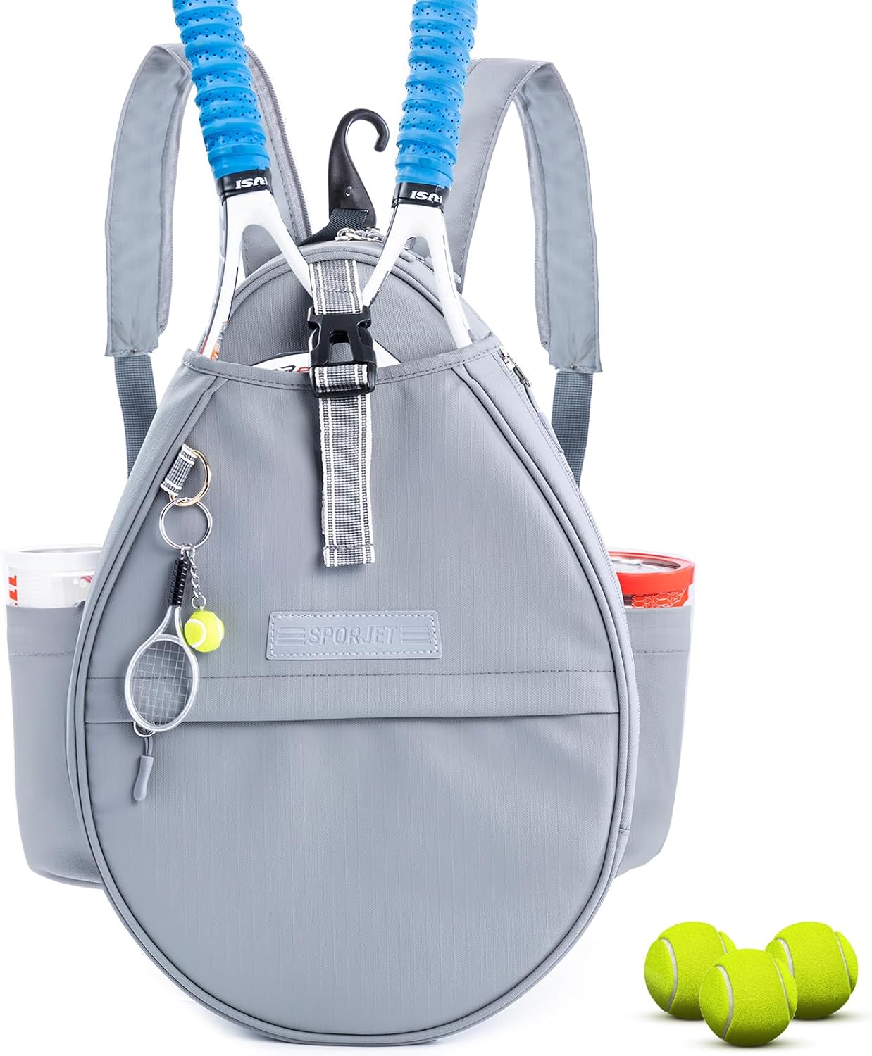SPORJET Mochila de Tenis con Soporte para 2 Raquetas, Bolsa de Raqu...