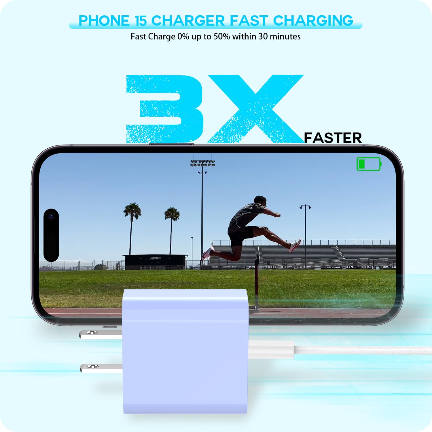 [Paquete de 3] Cargador rápido USB C de 20 W para iPhone 17 16 de c...